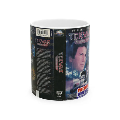 TEK WAR THE ORIGINAL MOVIE WILLIAM SHATNER (VHS COVER) - White Coffee Mug-11oz-Go Mug Yourself