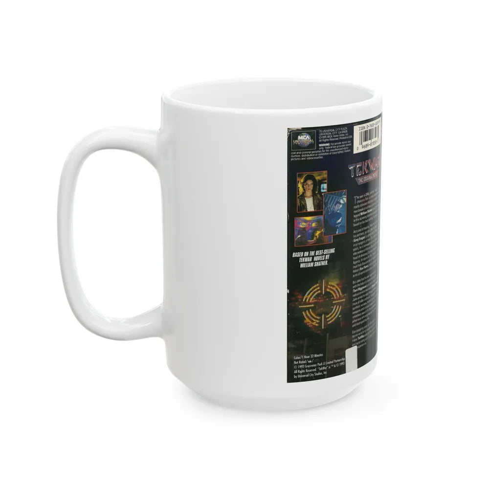 TEK WAR THE ORIGINAL MOVIE WILLIAM SHATNER (VHS COVER) - White Coffee Mug-Go Mug Yourself