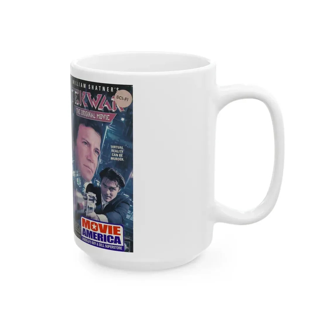 TEK WAR THE ORIGINAL MOVIE WILLIAM SHATNER (VHS COVER) - White Coffee Mug - Go Mug Yourself