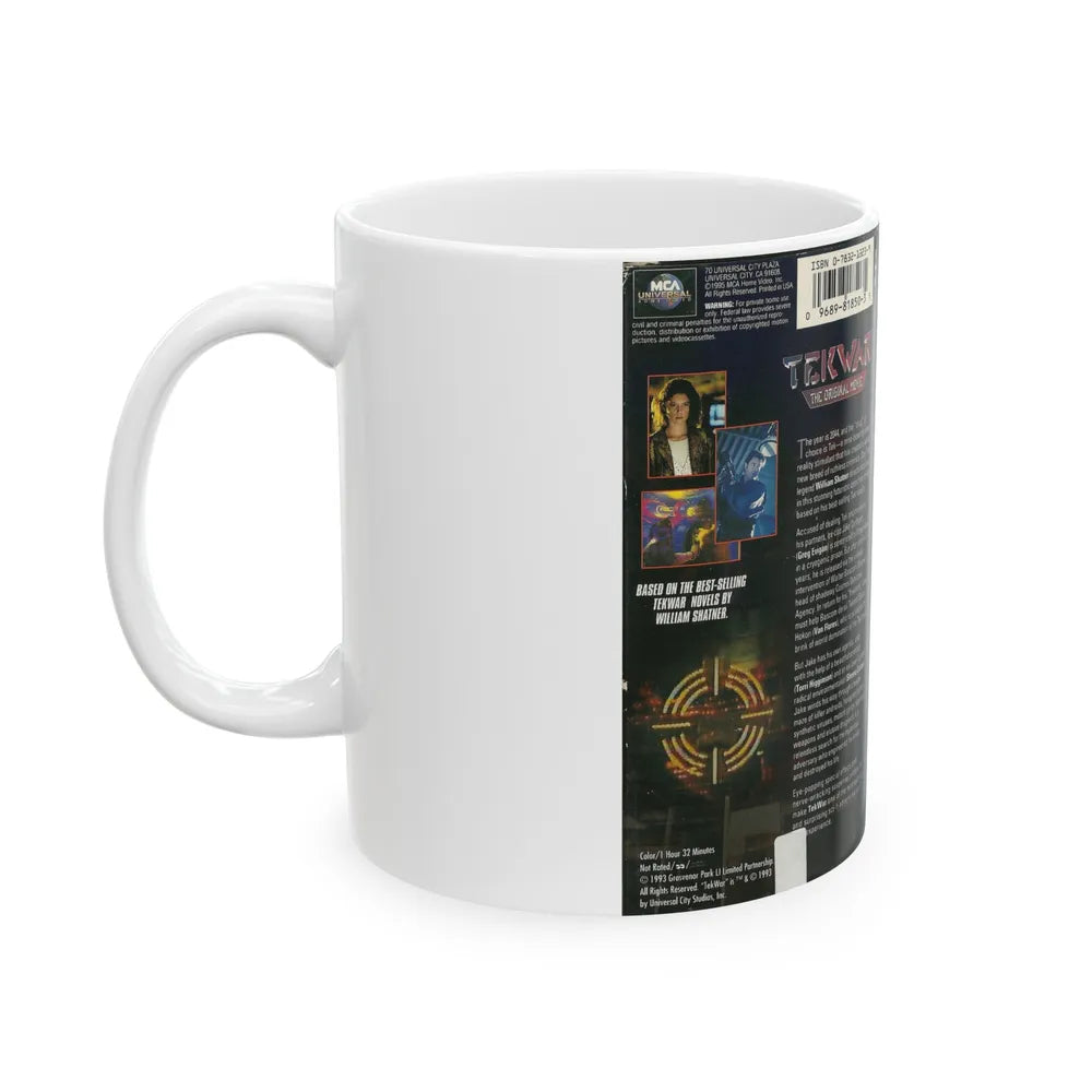 TEK WAR THE ORIGINAL MOVIE WILLIAM SHATNER (VHS COVER) - White Coffee Mug-Go Mug Yourself