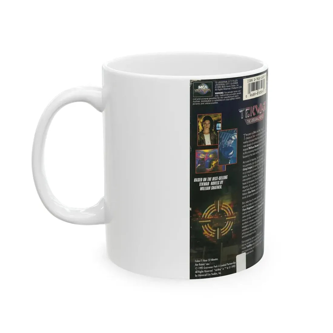 TEK WAR THE ORIGINAL MOVIE WILLIAM SHATNER (VHS COVER) - White Coffee Mug - Go Mug Yourself