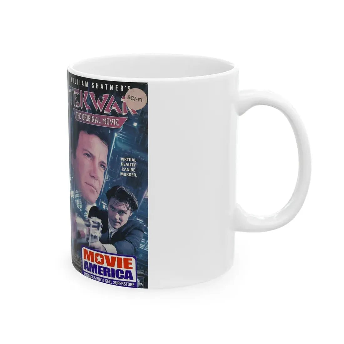 TEK WAR THE ORIGINAL MOVIE WILLIAM SHATNER (VHS COVER) - White Coffee Mug - Go Mug Yourself