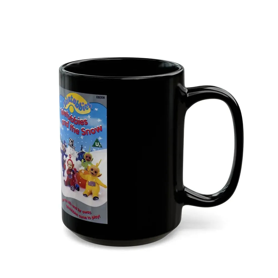 TELETUBBIES AND THE SNOW (VHS COVER) - Black Coffee Mug - Go Mug Yourself