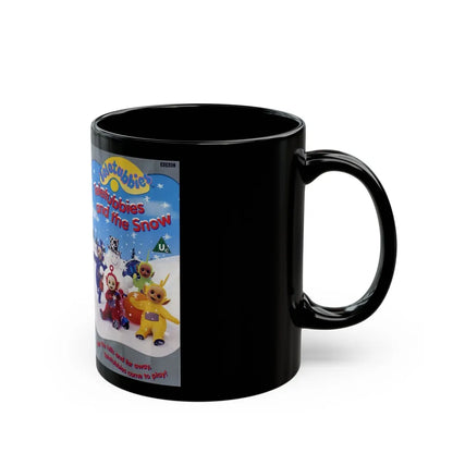 TELETUBBIES AND THE SNOW (VHS COVER) - Black Coffee Mug-Go Mug Yourself