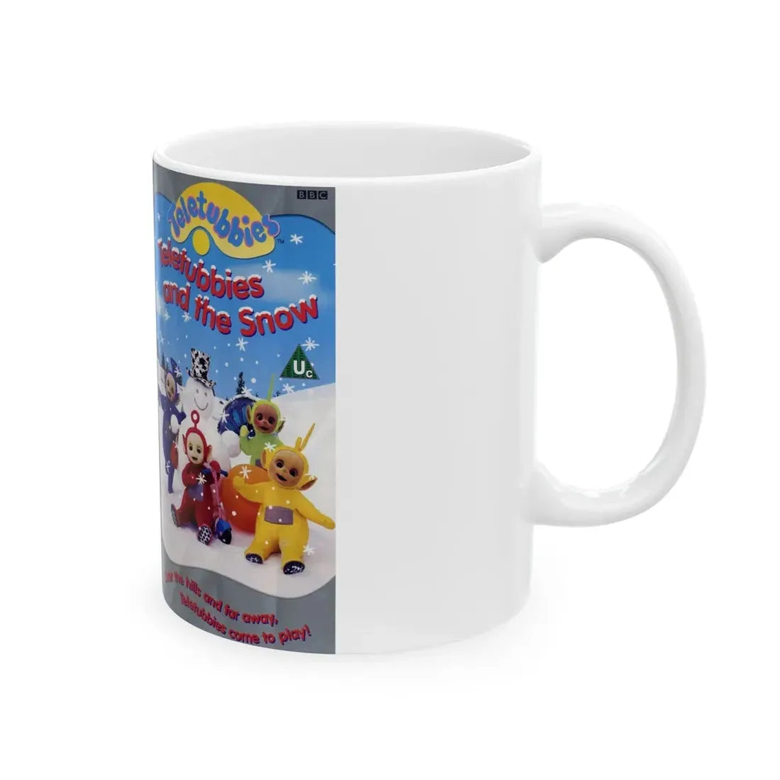 TELETUBBIES AND THE SNOW (VHS COVER) - White Coffee Mug - Go Mug Yourself