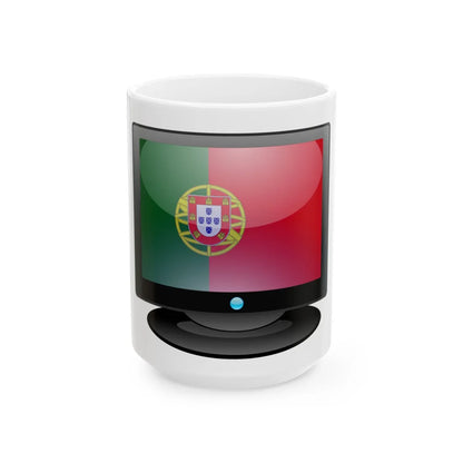 Television HD Portugal (Portugal) White Coffee Mug 15oz - Go Mug Yourself