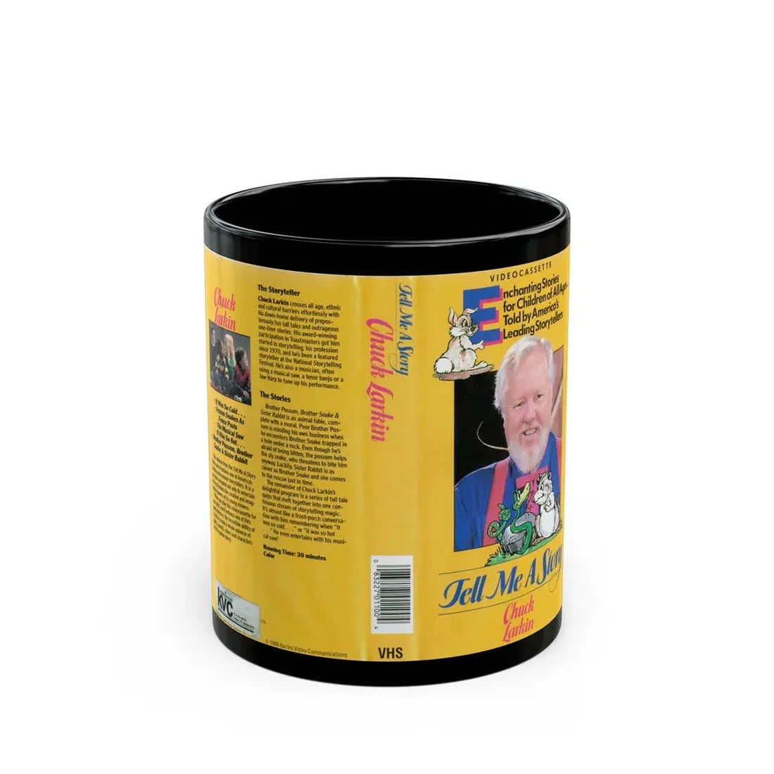 TELL ME A STORY WITH CHUCK LARKIN (VHS COVER) - Black Coffee Mug 11oz - Go Mug Yourself