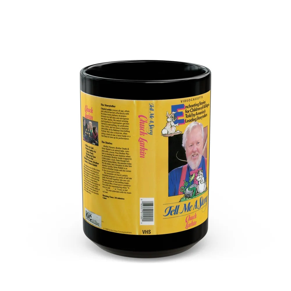 TELL ME A STORY WITH CHUCK LARKIN (VHS COVER) - Black Coffee Mug-15oz-Go Mug Yourself