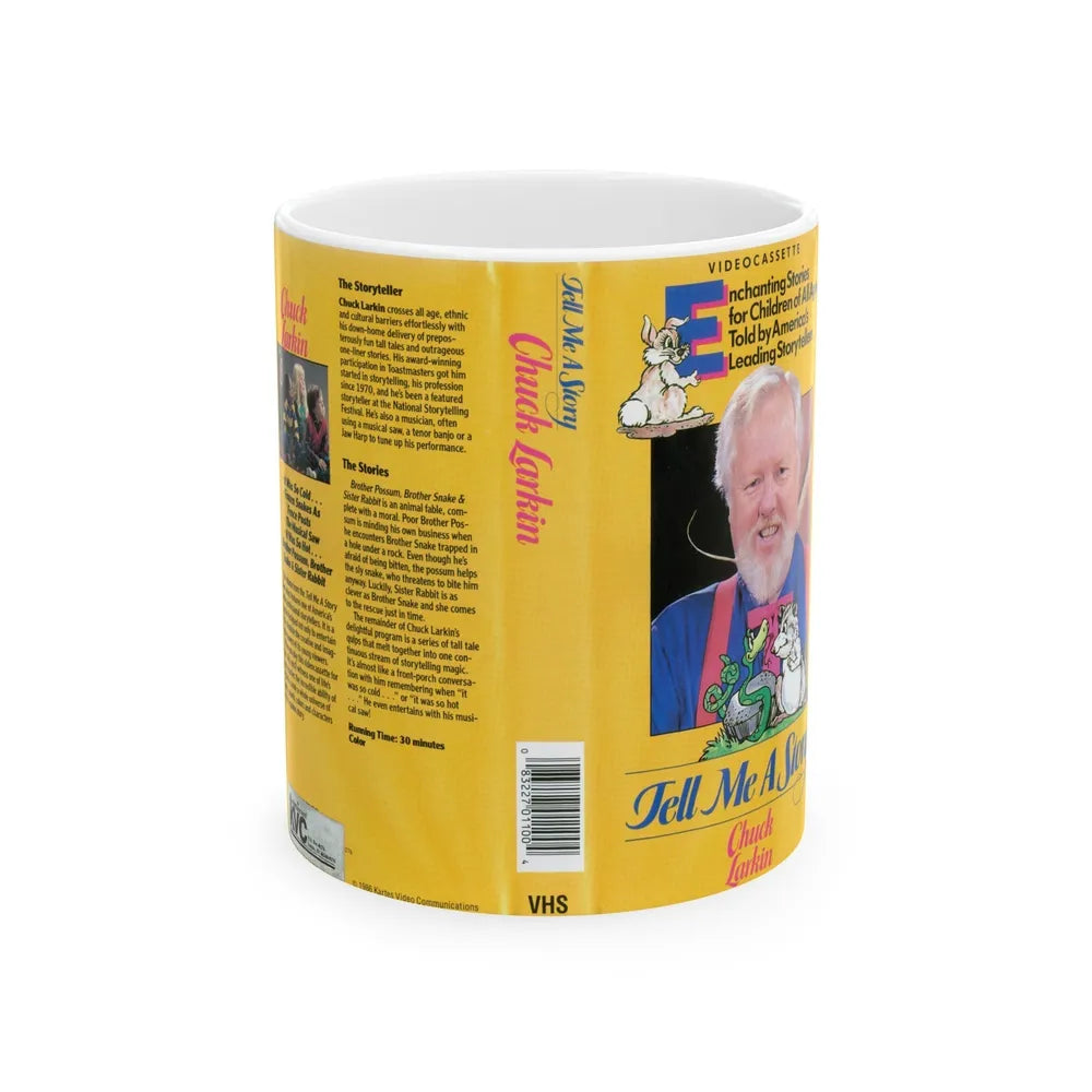 TELL ME A STORY WITH CHUCK LARKIN (VHS COVER) - White Coffee Mug-11oz-Go Mug Yourself