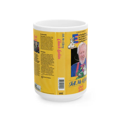 TELL ME A STORY WITH CHUCK LARKIN (VHS COVER) - White Coffee Mug-15oz-Go Mug Yourself