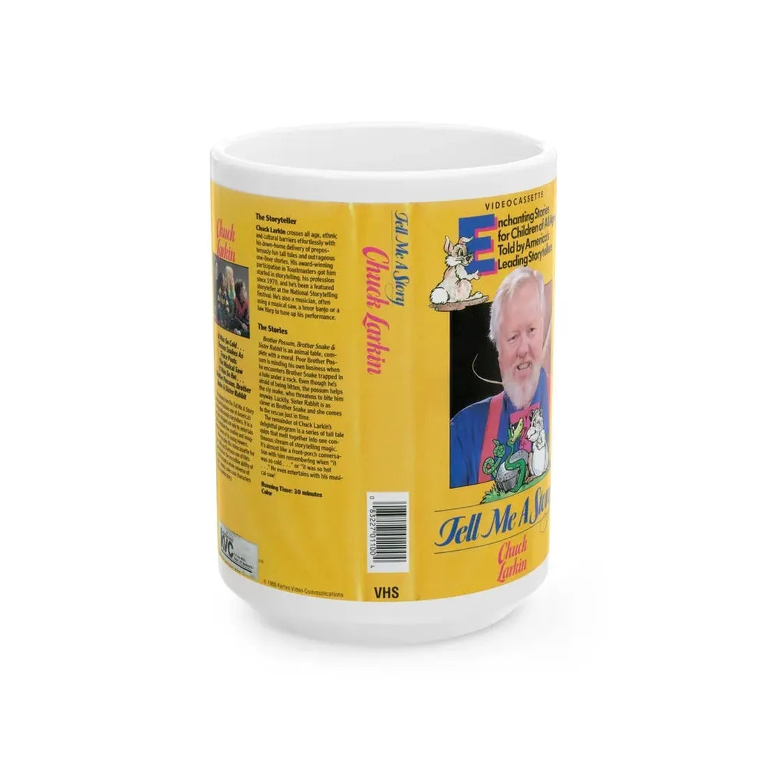 TELL ME A STORY WITH CHUCK LARKIN (VHS COVER) - White Coffee Mug 15oz - Go Mug Yourself