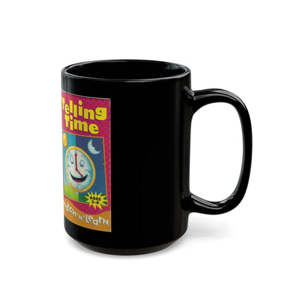 TELLING TIME WATCH N LEARN FRONT ROW ENTERTAINMENT (VHS COVER) - Black Coffee Mug-Go Mug Yourself