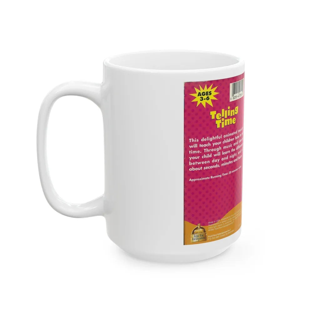 TELLING TIME WATCH N LEARN FRONT ROW ENTERTAINMENT (VHS COVER) - White Coffee Mug-Go Mug Yourself