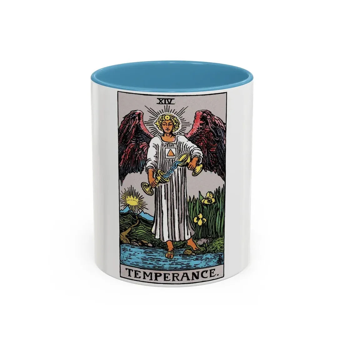 Temperance (Tarot Card) Accent Coffee Mug 11oz Light Blue - Go Mug Yourself