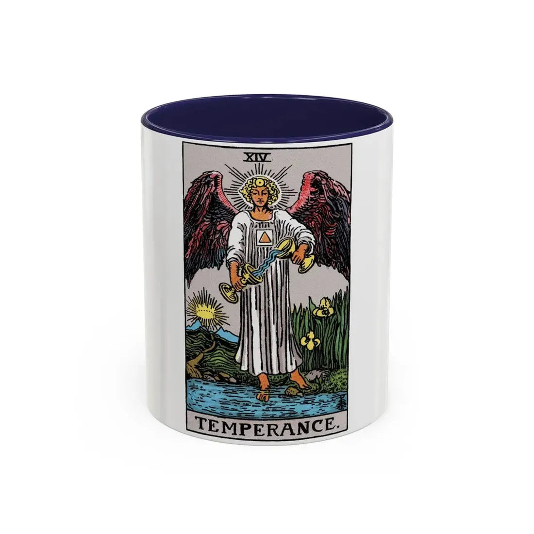 Temperance (Tarot Card) Accent Coffee Mug 11oz Navy - Go Mug Yourself