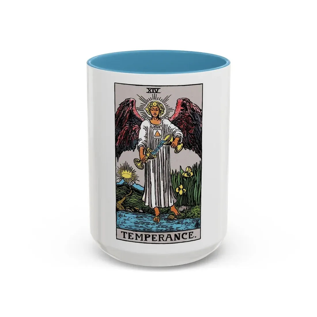 Temperance (Tarot Card) Accent Coffee Mug 15oz Light Blue - Go Mug Yourself