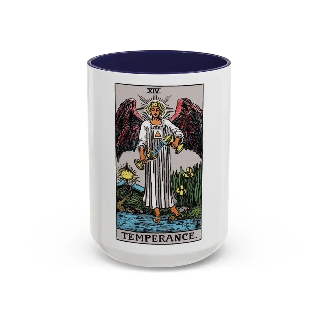 Temperance (Tarot Card) Accent Coffee Mug 15oz Navy - Go Mug Yourself