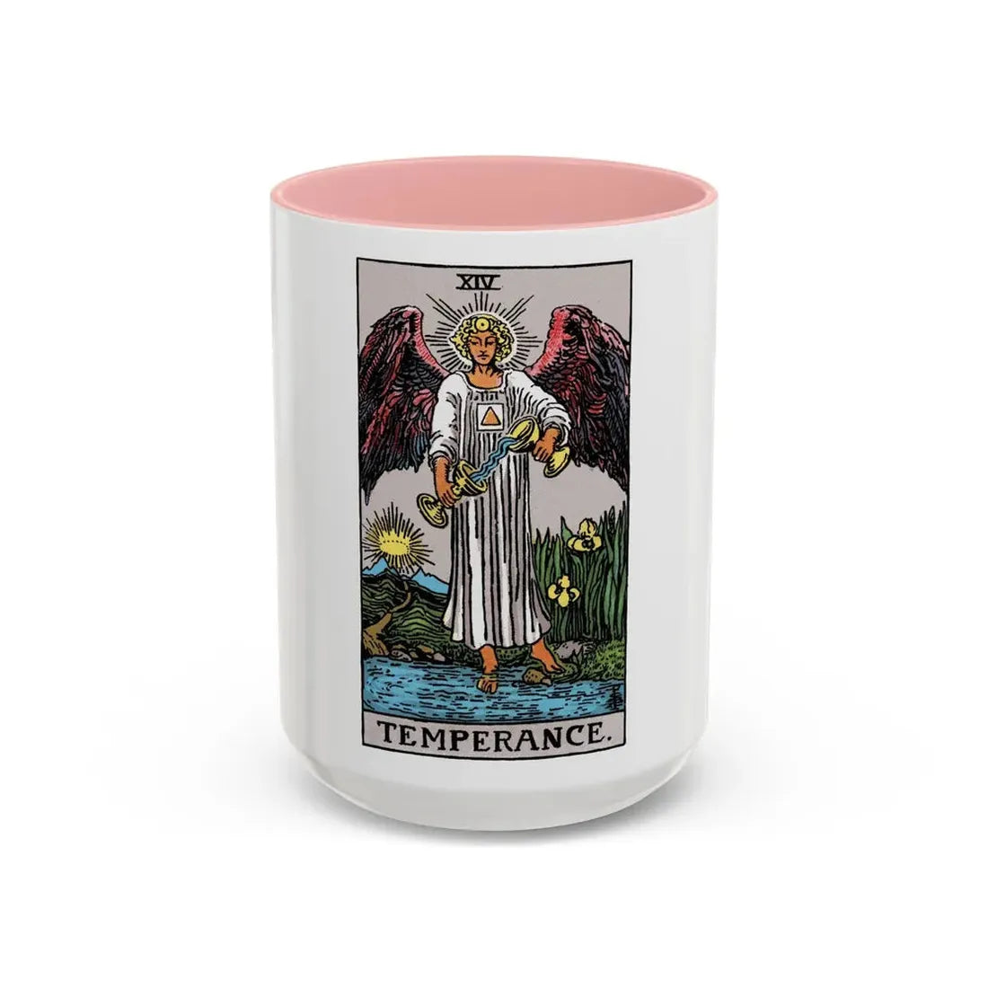 Temperance (Tarot Card) Accent Coffee Mug 15oz Pink - Go Mug Yourself