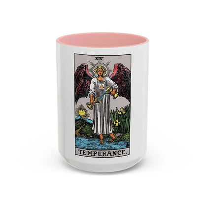 Temperance (Tarot Card) Accent Coffee Mug 15oz Pink - Go Mug Yourself
