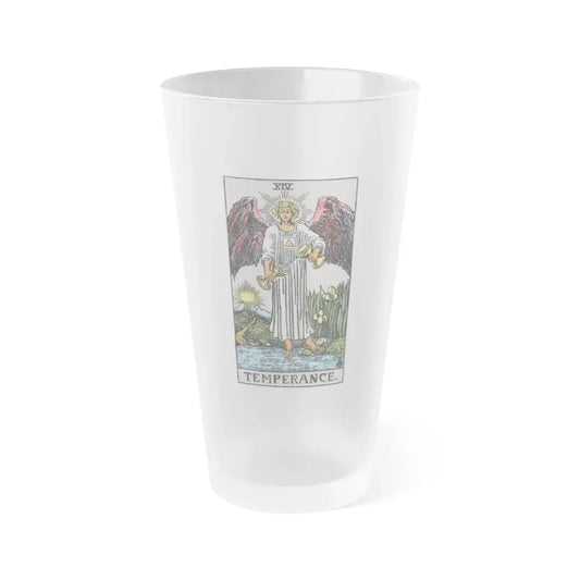 Temperance (Tarot Card) Frosted Pint Glass 16oz Default Title - Go Mug Yourself