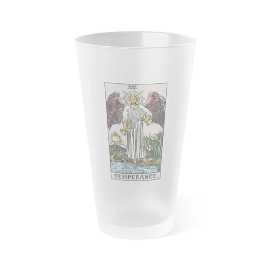 Temperance (Tarot Card) Frosted Pint Glass 16oz-Go Mug Yourself