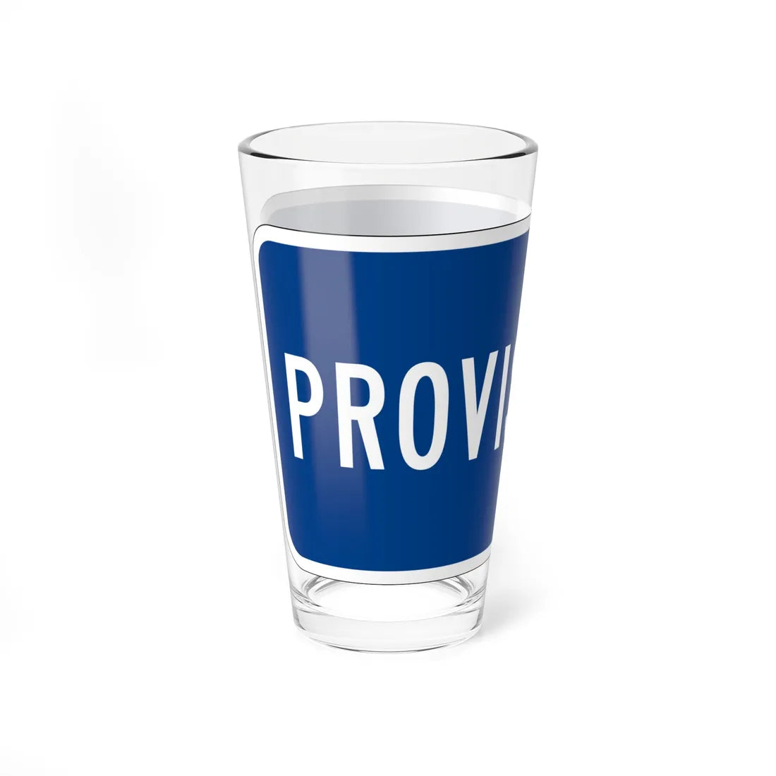 Temporary plate blue es (Puerto Rico) (Road Sign) Pint Glass 16oz - Go Mug Yourself