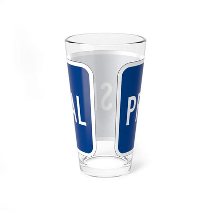 Temporary plate blue es (Puerto Rico) (Road Sign) Pint Glass 16oz - Go Mug Yourself