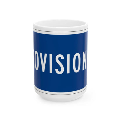 Temporary plate blue es (Puerto Rico) (Road Sign) White Coffee Mug 15oz - Go Mug Yourself
