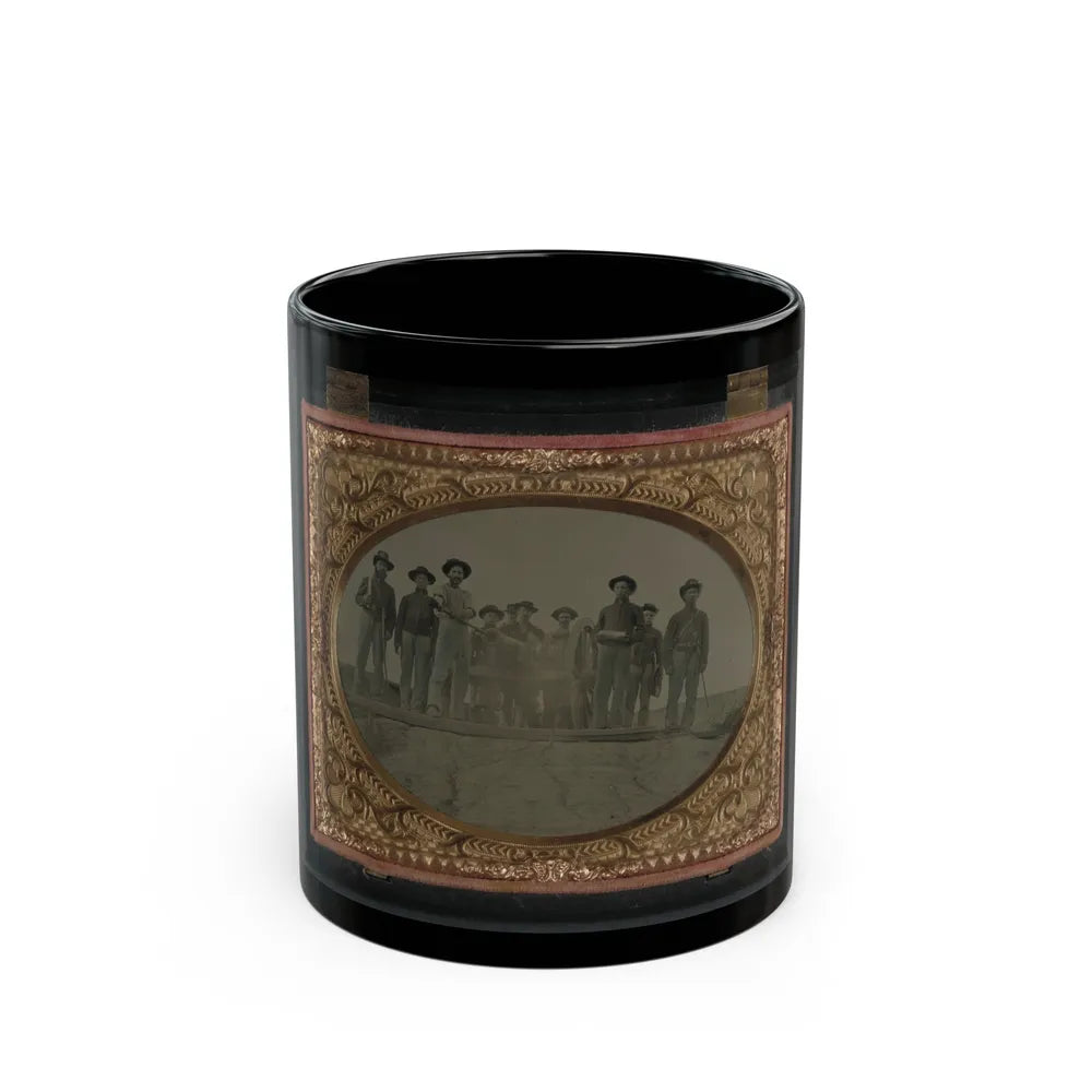 Ten Unidentified Artillery Soldiers In Union Uniforms With Cannon (U.S. Civil War) Black Coffee Mug-11oz-Go Mug Yourself