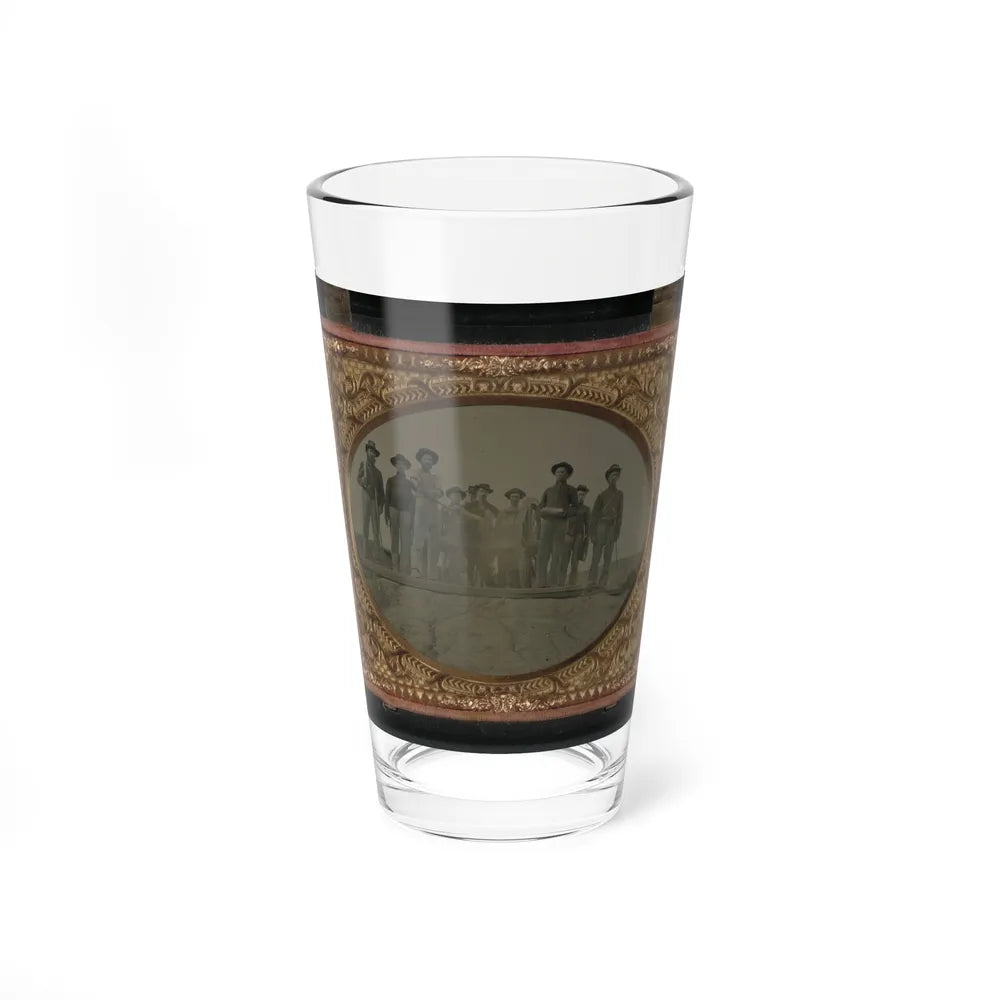 Ten Unidentified Artillery Soldiers In Union Uniforms With Cannon (U.S. Civil War) Pint Glass 16oz-16oz-Go Mug Yourself