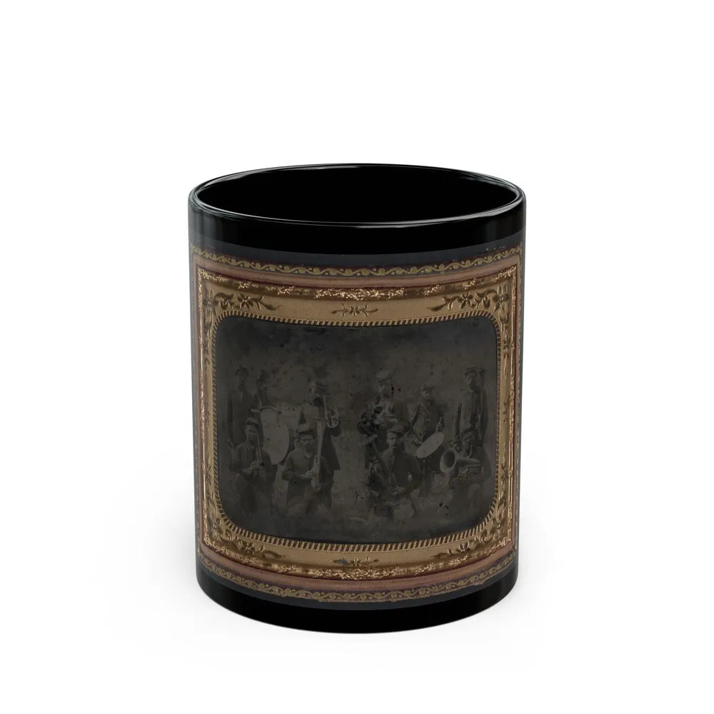 Ten Unidentified Soldiers That Form A Union Regimental Band With Saxhorns And Drums (U.S. Civil War) Black Coffee Mug-11oz-Go Mug Yourself