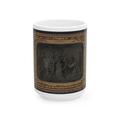 Ten Unidentified Soldiers That Form A Union Regimental Band With Saxhorns And Drums (U.S. Civil War) White Coffee Mug-15oz-Go Mug Yourself