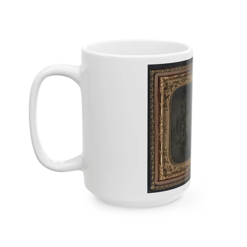 Ten Unidentified Soldiers That Form A Union Regimental Band With Saxhorns And Drums (U.S. Civil War) White Coffee Mug-Go Mug Yourself