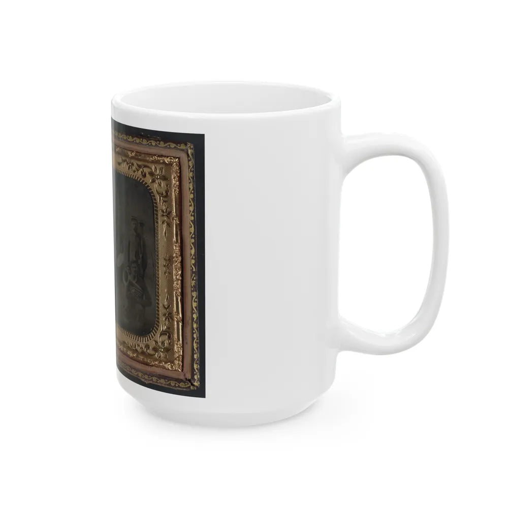 Ten Unidentified Soldiers That Form A Union Regimental Band With Saxhorns And Drums (U.S. Civil War) White Coffee Mug-Go Mug Yourself