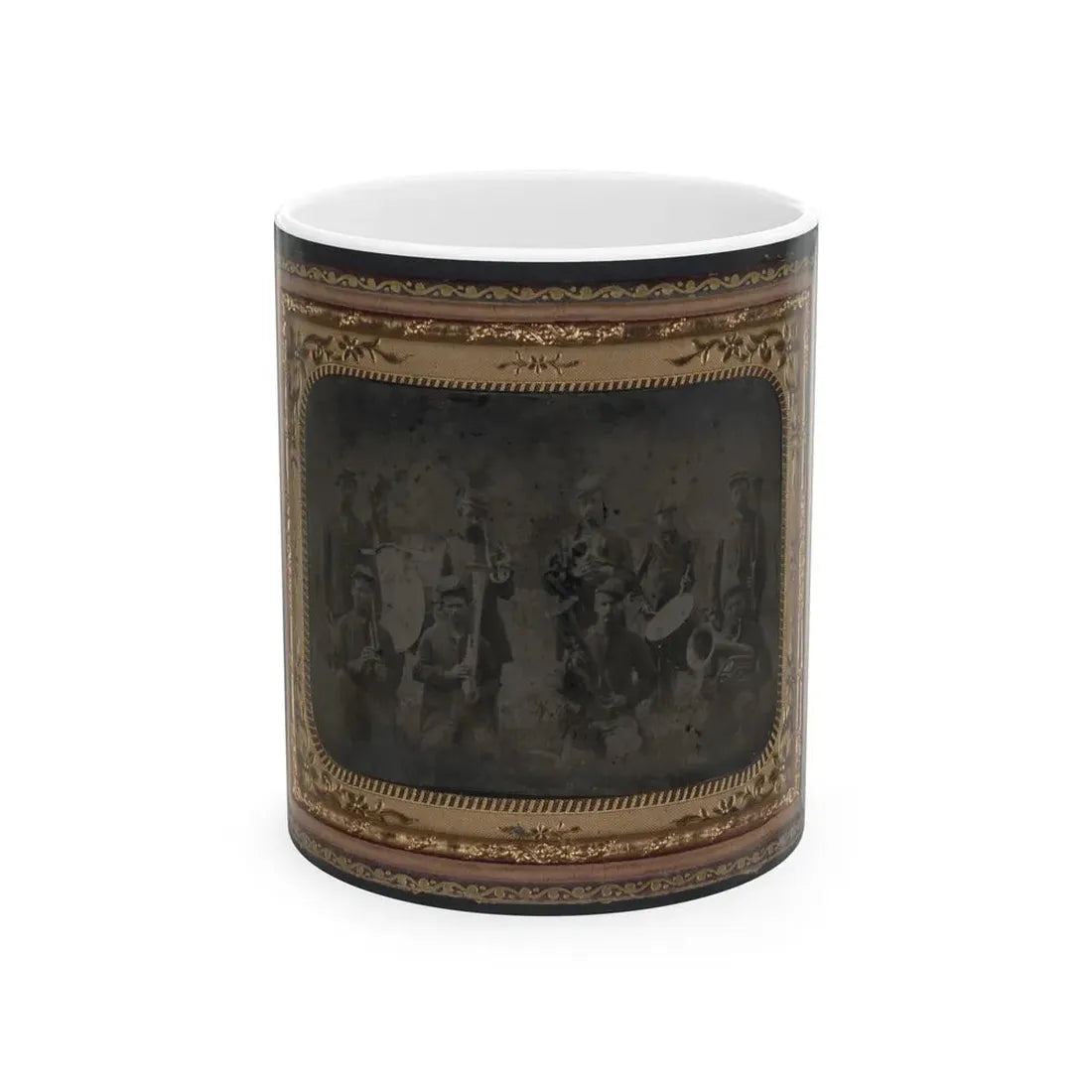 Ten Unidentified Soldiers That Form A Union Regimental Band With Saxhorns And Drums (U.S. Civil War) White Coffee Mug 11oz - Go Mug Yourself