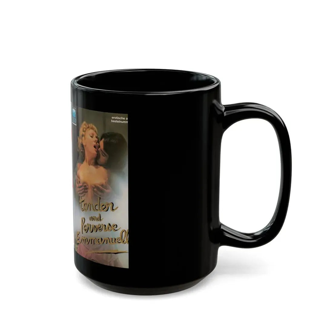 TENDER AND PERVERSE EMMANUELLE (VHS COVER) - Black Coffee Mug - Go Mug Yourself