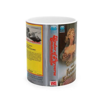 TENDER AND PERVERSE EMMANUELLE (VHS COVER) - White Coffee Mug 11oz - Go Mug Yourself