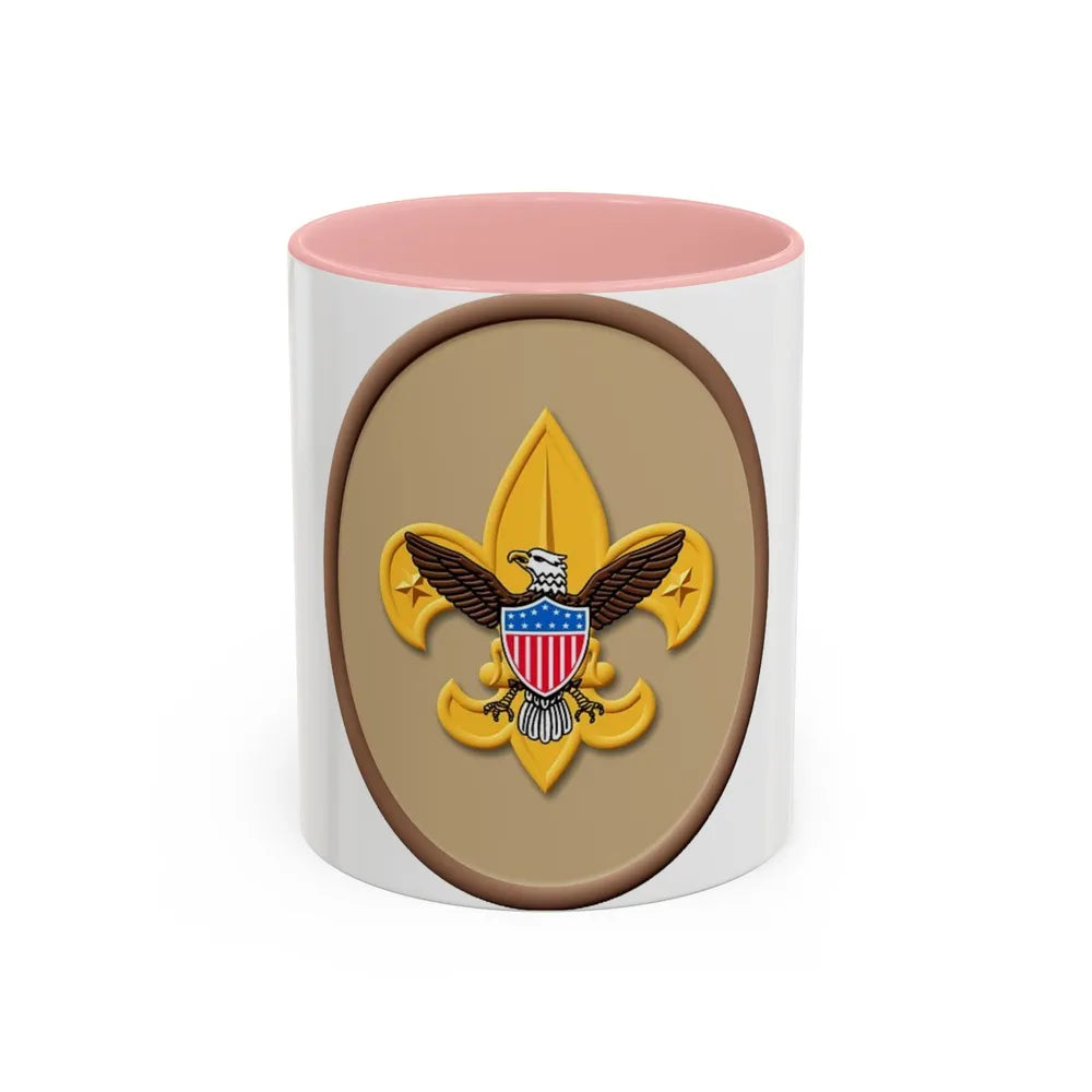 Tenderfoot (Boy Scout Merit Badge) Accent Coffee Mug-11oz-Pink-Go Mug Yourself