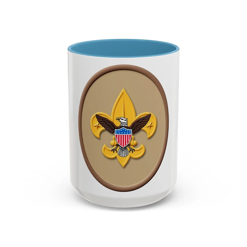 Tenderfoot (Boy Scout Merit Badge) Accent Coffee Mug-15oz-Light Blue-Go Mug Yourself