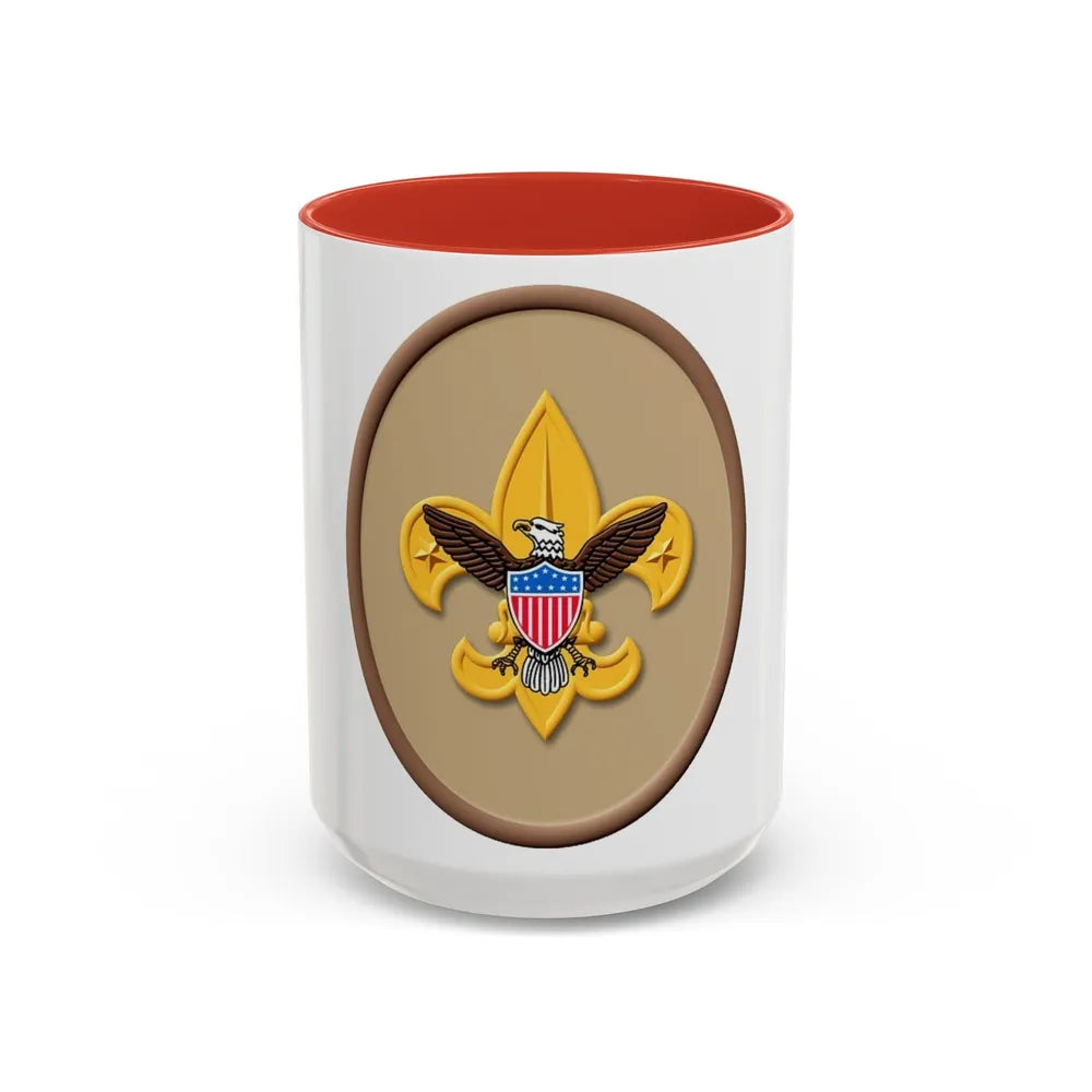 Tenderfoot (Boy Scout Merit Badge) Accent Coffee Mug-15oz-Red-Go Mug Yourself