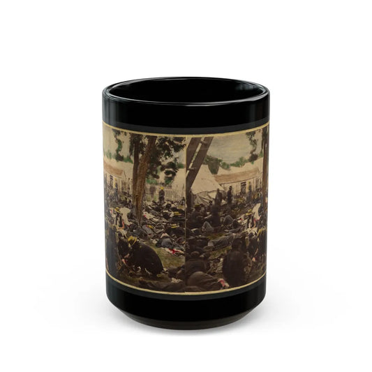 Tending Wounded Union Soldiers At Savage's Station, Virginia, During The Peninsular Campaign (U.S. Civil War) Black Coffee Mug-15oz-Go Mug Yourself