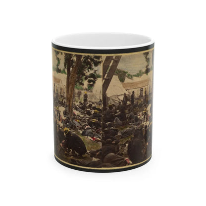 Tending Wounded Union Soldiers At Savage's Station, Virginia, During The Peninsular Campaign (U.S. Civil War) White Coffee Mug-11oz-Go Mug Yourself