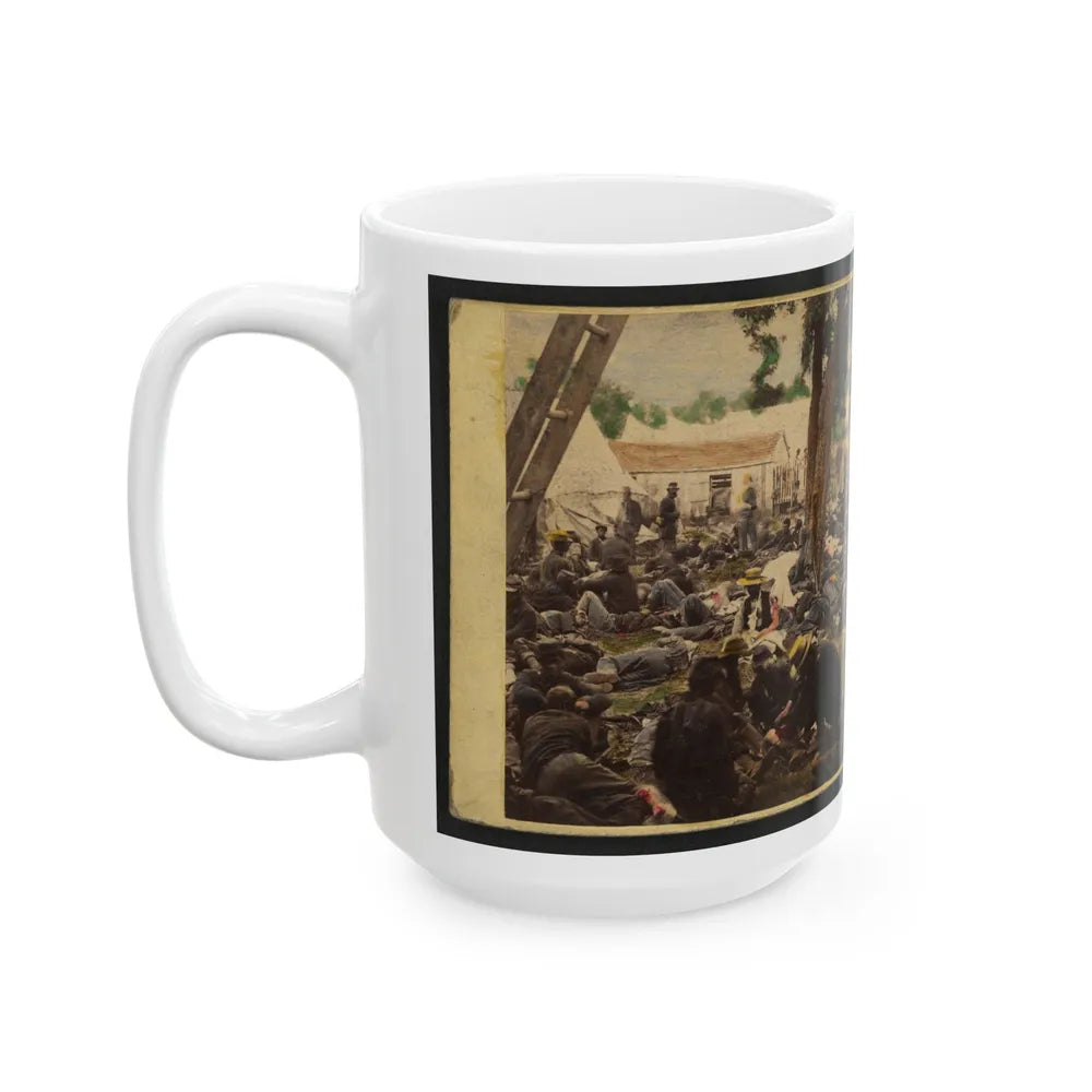 Tending Wounded Union Soldiers At Savage's Station, Virginia, During The Peninsular Campaign (U.S. Civil War) White Coffee Mug-Go Mug Yourself