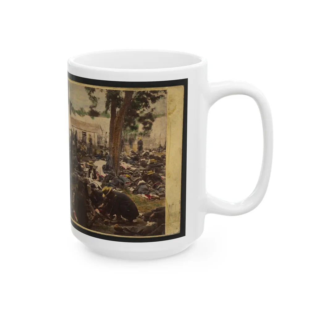 Tending Wounded Union Soldiers At Savage's Station, Virginia, During The Peninsular Campaign (U.S. Civil War) White Coffee Mug-Go Mug Yourself