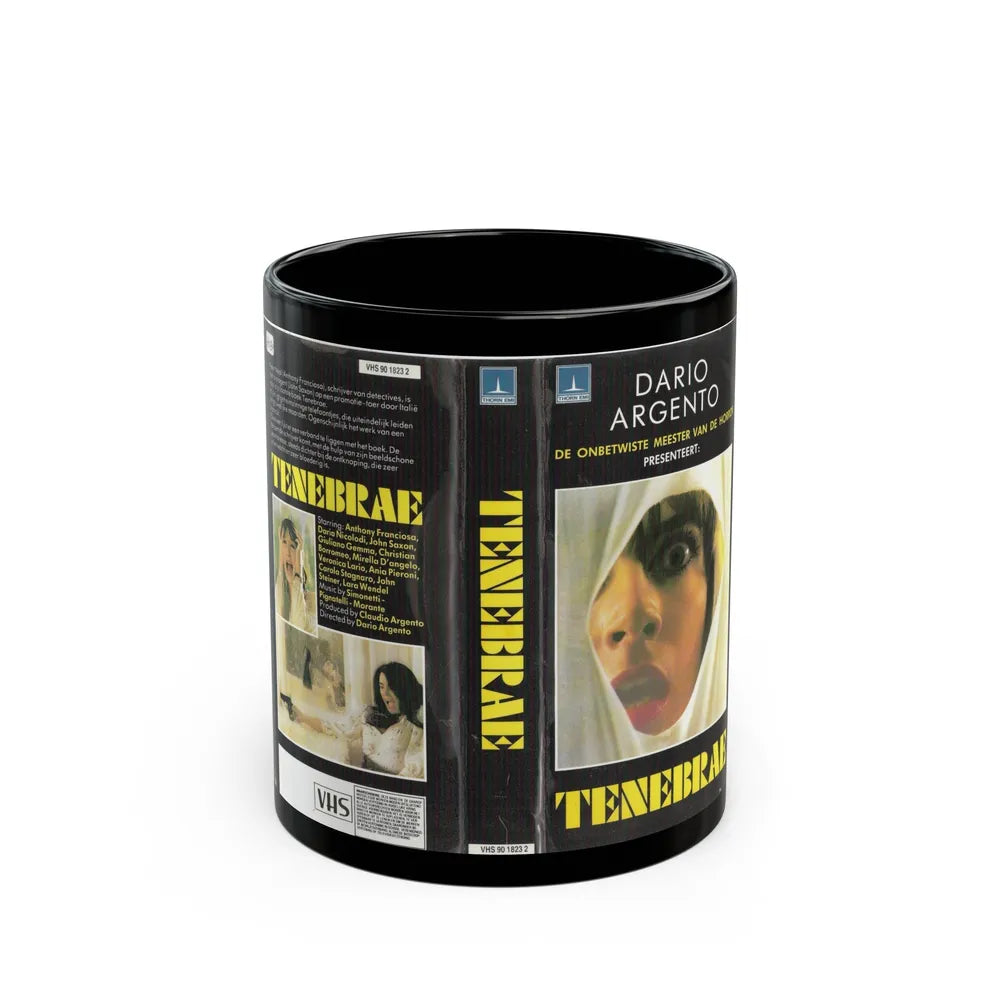 TENEBRAE DARIO ARGENTO (VHS COVER) - Black Coffee Mug-11oz-Go Mug Yourself