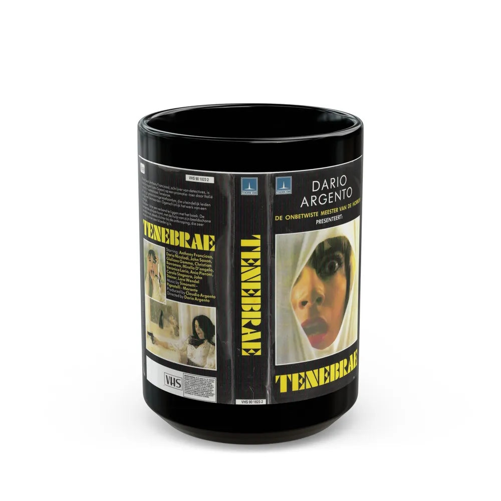 TENEBRAE DARIO ARGENTO (VHS COVER) - Black Coffee Mug-15oz-Go Mug Yourself