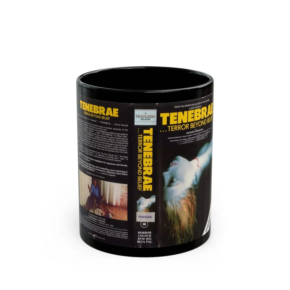 TENEBRAE TERROR BEYOND BELIEF (VHS COVER) - Black Coffee Mug-11oz-Go Mug Yourself