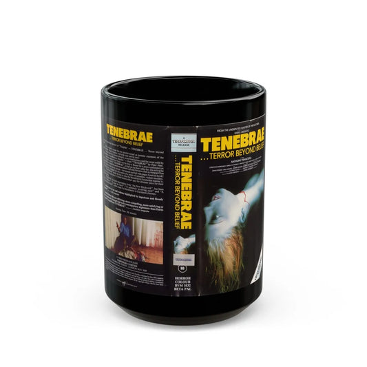 TENEBRAE TERROR BEYOND BELIEF (VHS COVER) - Black Coffee Mug-15oz-Go Mug Yourself