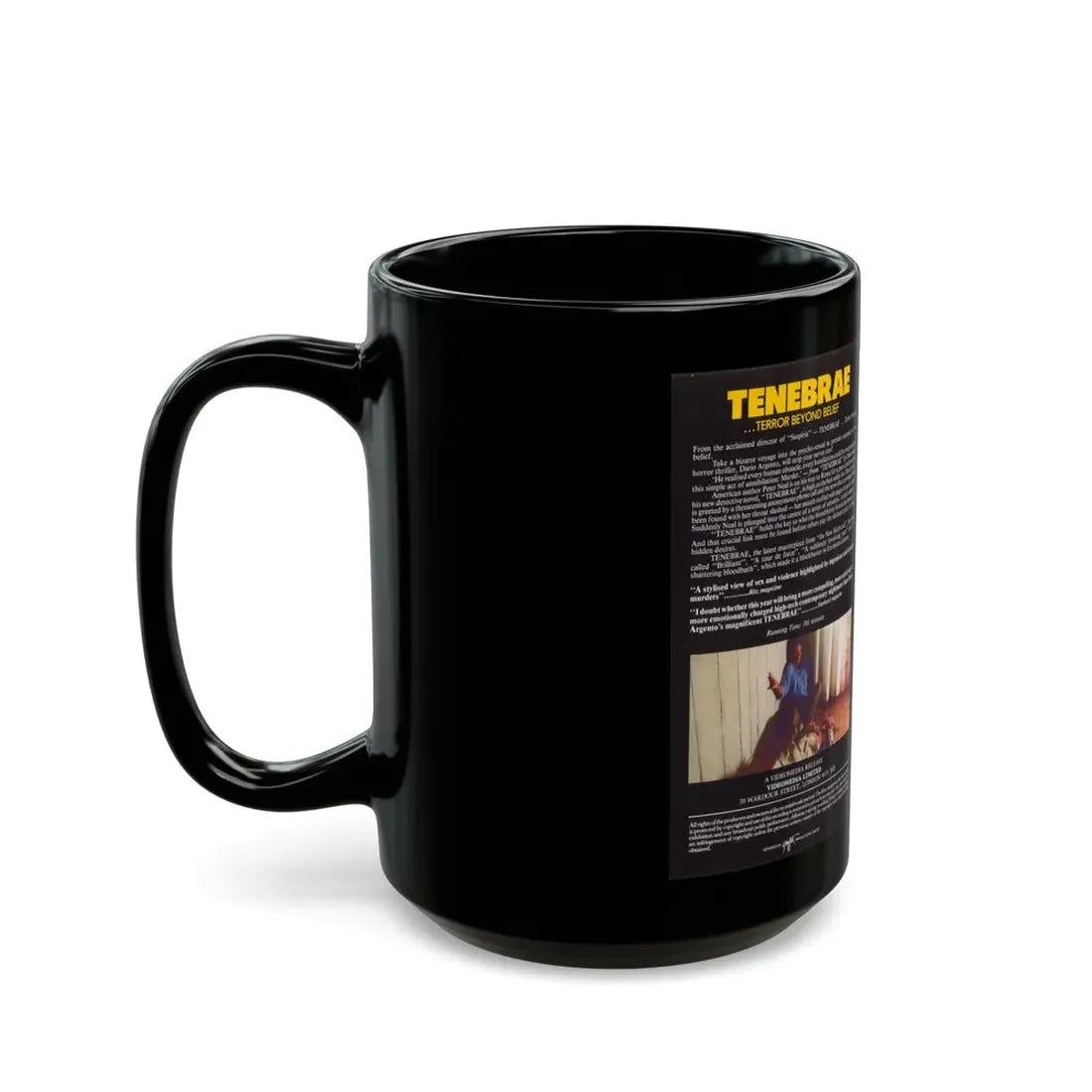 TENEBRAE TERROR BEYOND BELIEF (VHS COVER) - Black Coffee Mug - Go Mug Yourself