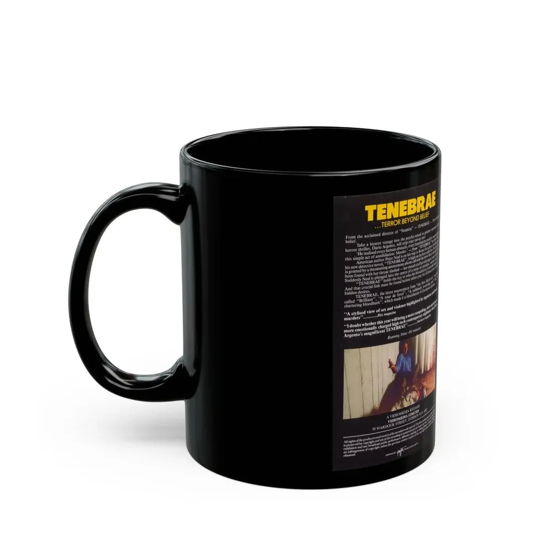 TENEBRAE TERROR BEYOND BELIEF (VHS COVER) - Black Coffee Mug - Go Mug Yourself